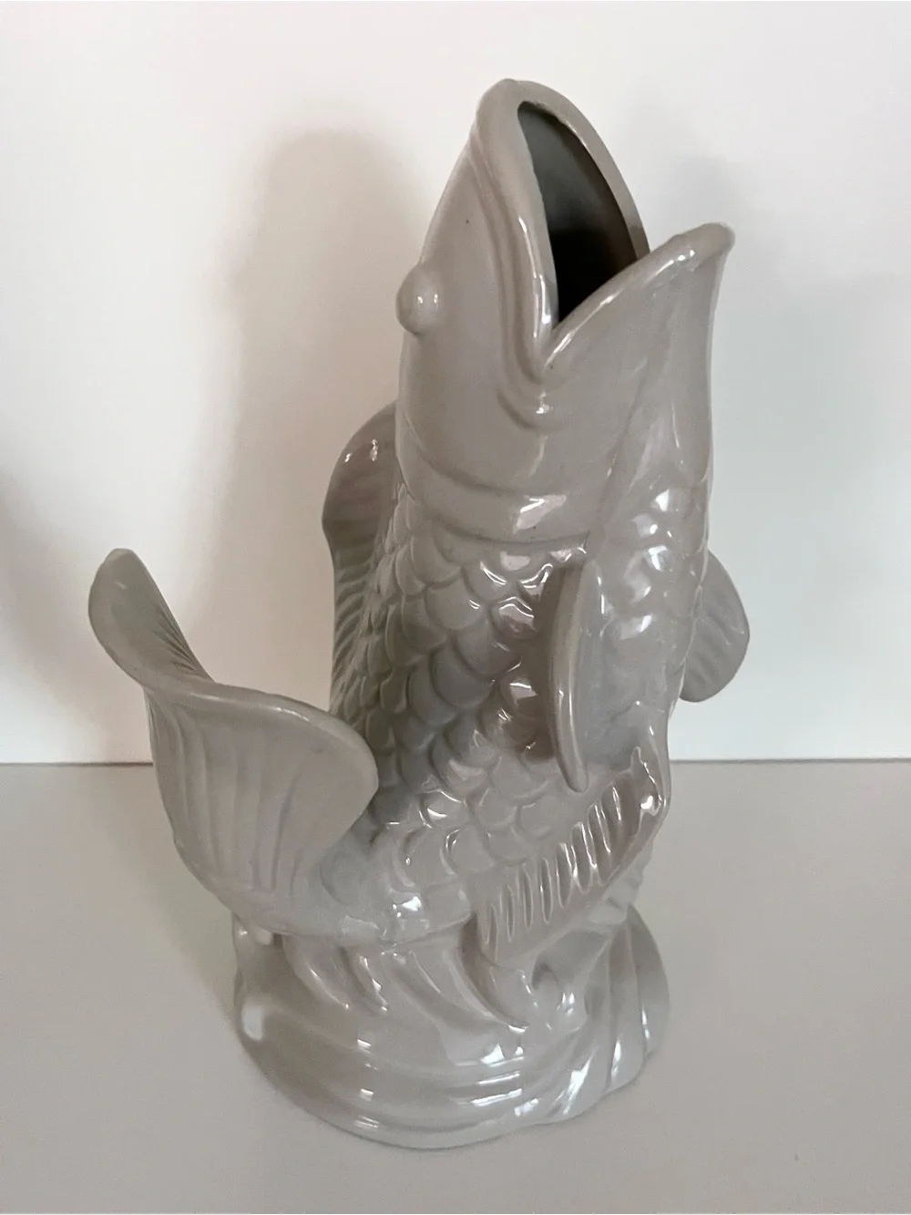 Koi fish glazed ceramic vase